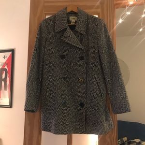 L.L. Bean herringbone pea coat